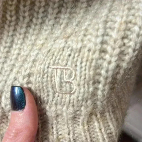 Ted Baker Gorrga Funnel Neck Wool Alpaca Chunky Knit Sweater Size 6 Beige - Picture 7 of 10